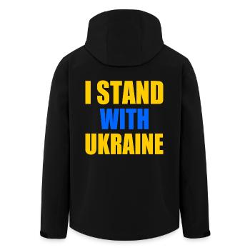 I stand with ukraine - Recycelte Männer Softshell-Jacke von Stanley/Stella - Schwarz - Hinten - AI Model Male 185 light (185cm)