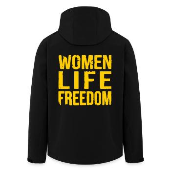 Women life freedom - Recycelte Männer Softshell-Jacke von Stanley/Stella - Schwarz - Hinten - AI Model Male 185 light (185cm)