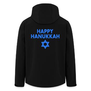 HAPPY HANUKKAH - Recycelte Männer Softshell-Jacke von Stanley/Stella - Schwarz - Hinten - AI Model Male 185 light (185cm)