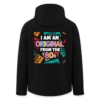 80s Music Cassette Cool Original Birthday - Men’s Recycled Softshell Jacket by Stanley/Stella - black - Back - AI Model Male 185 light (185cm)