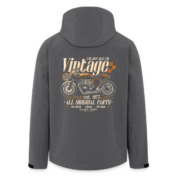 1975 Vintage Born moto Cadeau d’anniversaire - Veste softshell homme en polyester recyclé Stanley/Stella - noir - Dos - AI Model Male 185 light (185cm)