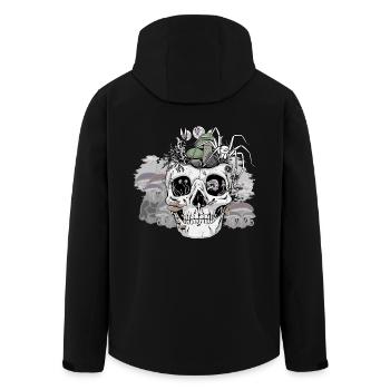 Horror Halloween Spider Skull Autumn Mushrooms - Men’s Recycled Softshell Jacket by Stanley/Stella - black - Back - AI Model Male 185 light (185cm)