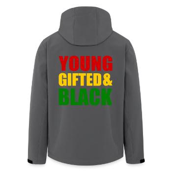 young gifted and black - Recycelte Männer Softshell-Jacke von Stanley/Stella - Schwarz - Hinten - AI Model Male 185 light (185cm)