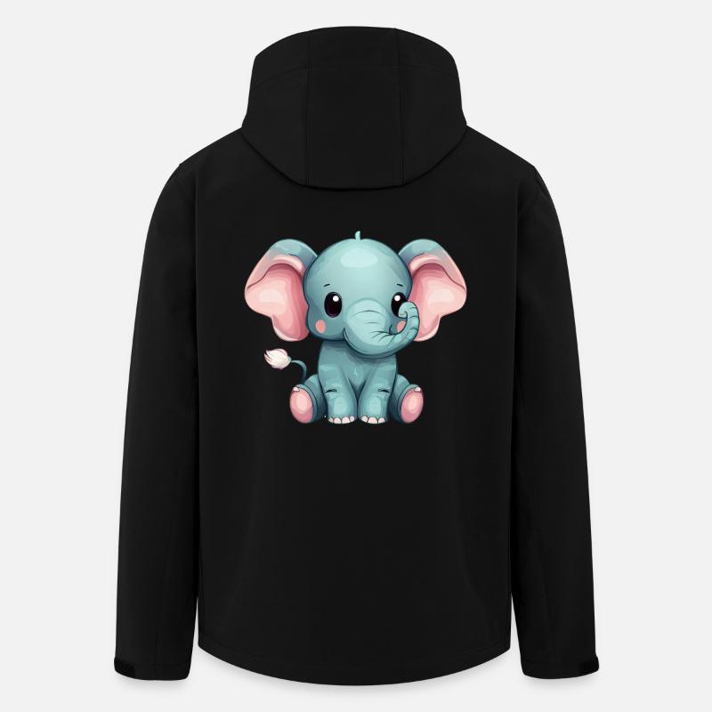 Mignon éléphant gris assis - Veste softshell homme en polyester recyclé Stanley/Stella - noir