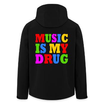 music is my drug - Men’s Recycled Softshell Jacket by Stanley/Stella - black - Back - AI Model Male 185 light (185cm)
