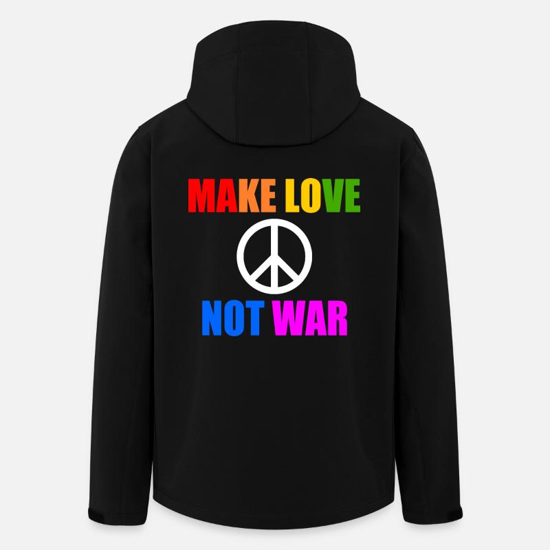 Make love not war - Veste softshell homme en polyester recyclé Stanley/Stella - noir