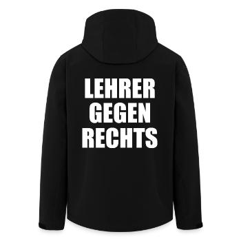 Lehrer gegen rechts - Recycelte Männer Softshell-Jacke von Stanley/Stella - Schwarz - Hinten - AI Model Male 185 light (185cm)