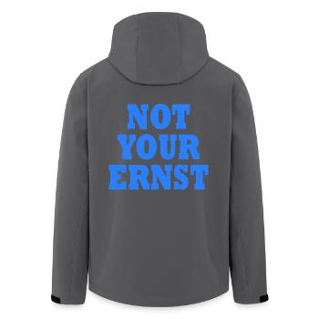 Not your ernst - Recycelte Männer Softshell-Jacke von Stanley/Stella - Schwarz - Hinten - AI Model Male 185 light (185cm)