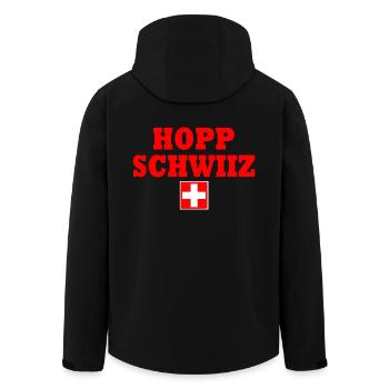Hopp schwiiz - Veste softshell homme en polyester recyclé Stanley/Stella - noir - Dos - AI Model Male 185 light (185cm)