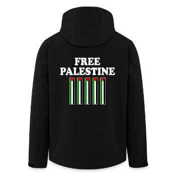 Free palestine - Veste softshell homme en polyester recyclé Stanley/Stella - noir - Dos - AI Model Male 185 light (185cm)