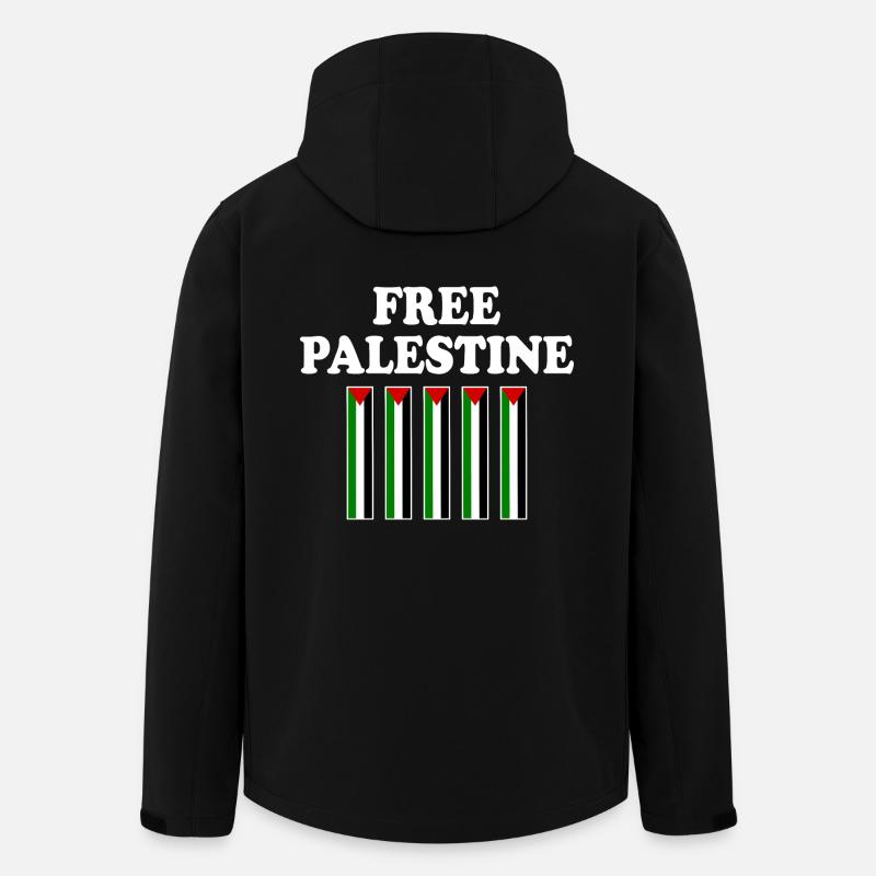 Free palestine - Veste softshell homme en polyester recyclé Stanley/Stella - noir
