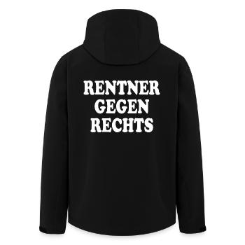 rentner gegen rechts - Recycelte Männer Softshell-Jacke von Stanley/Stella - Schwarz - Hinten - AI Model Male 185 light (185cm)