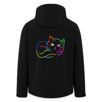 rainbow, cat, colorful, colorful, kids - Men’s Recycled Softshell Jacket by Stanley/Stella - black - Back - AI Model Male 185 light (185cm)