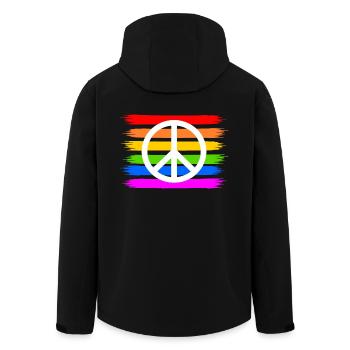 Signe de paix de paix sur le drapeau arc-en-ciel arc-en-ciel - Veste softshell homme en polyester recyclé Stanley/Stella - noir - Dos - AI Model Male 185 light (185cm)