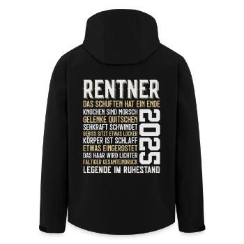 LUSTIG RENTNER 2025 - Recycelte Männer Softshell-Jacke von Stanley/Stella - Schwarz - Hinten - AI Model Male 185 light (185cm)