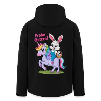 Osterhase Einhorn Ostern lustig Frohe Ostern - Recycelte Männer Softshell-Jacke von Stanley/Stella - Schwarz - Hinten - AI Model Male 185 light (185cm)