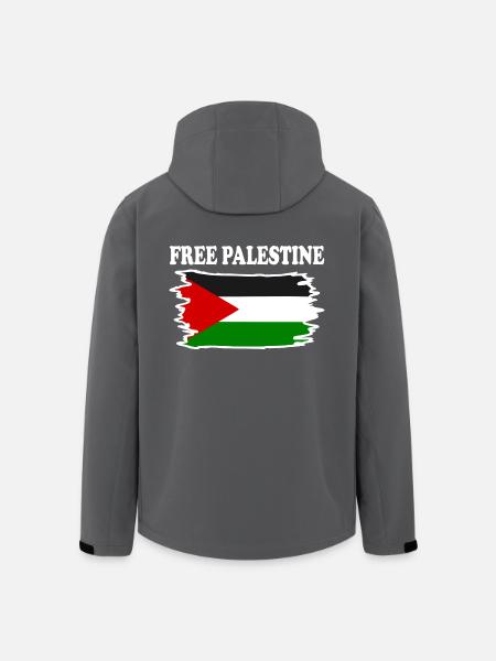 Free palestine - Veste softshell homme en polyester recyclé Stanley/Stella - noir