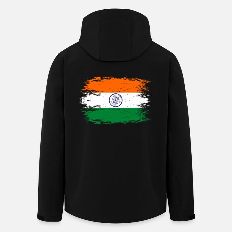 India flag used look - Men’s Recycled Softshell Jacket by Stanley/Stella - black