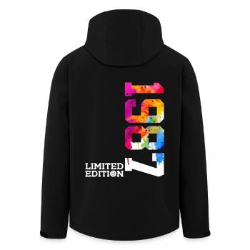 39. GEBURTSTAG LIMITED EDITION 1987 - Recycelte Männer Softshell-Jacke von Stanley/Stella - Schwarz - Hinten - AI Model Male 185 light (185cm)