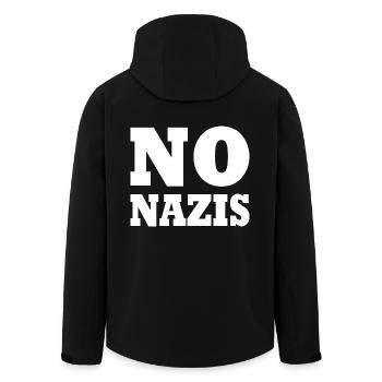 No nazis - Recycelte Männer Softshell-Jacke von Stanley/Stella - Schwarz - Hinten - AI Model Male 185 light (185cm)