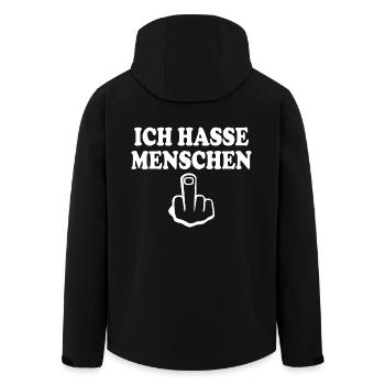 Ich hasse menschen Mittelfinger - Recycelte Männer Softshell-Jacke von Stanley/Stella - Schwarz - Hinten - AI Model Male 185 light (185cm)