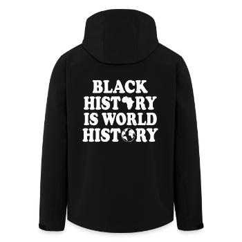Black history is world history - Men’s Recycled Softshell Jacket by Stanley/Stella - black - Back - AI Model Male 185 light (185cm)