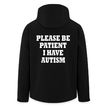 please be patient i have autism - Recycelte Männer Softshell-Jacke von Stanley/Stella - Schwarz - Hinten - AI Model Male 185 light (185cm)