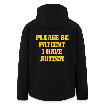please be patient i have autism - Recycelte Männer Softshell-Jacke von Stanley/Stella - Schwarz - Hinten - AI Model Male 185 light (185cm)