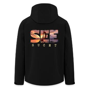See Sucht - Segeln Outfit Yacht Segelboot Maritim - Recycelte Männer Softshell-Jacke von Stanley/Stella - Schwarz - Hinten - AI Model Male 185 light (185cm)