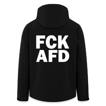 Fck afd - Recycelte Männer Softshell-Jacke von Stanley/Stella - Schwarz - Hinten - AI Model Male 185 light (185cm)