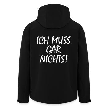 Ich muss gar nichts - Recycelte Männer Softshell-Jacke von Stanley/Stella - Schwarz - Hinten - AI Model Male 185 light (185cm)