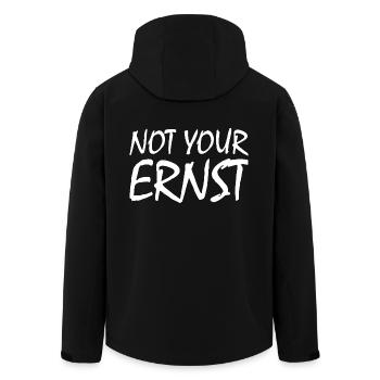 Not your ernst - Recycelte Männer Softshell-Jacke von Stanley/Stella - Schwarz - Hinten - AI Model Male 185 light (185cm)