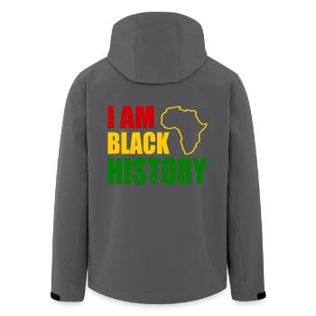 I am black history - Recycelte Männer Softshell-Jacke von Stanley/Stella - Schwarz - Hinten - AI Model Male 185 light (185cm)