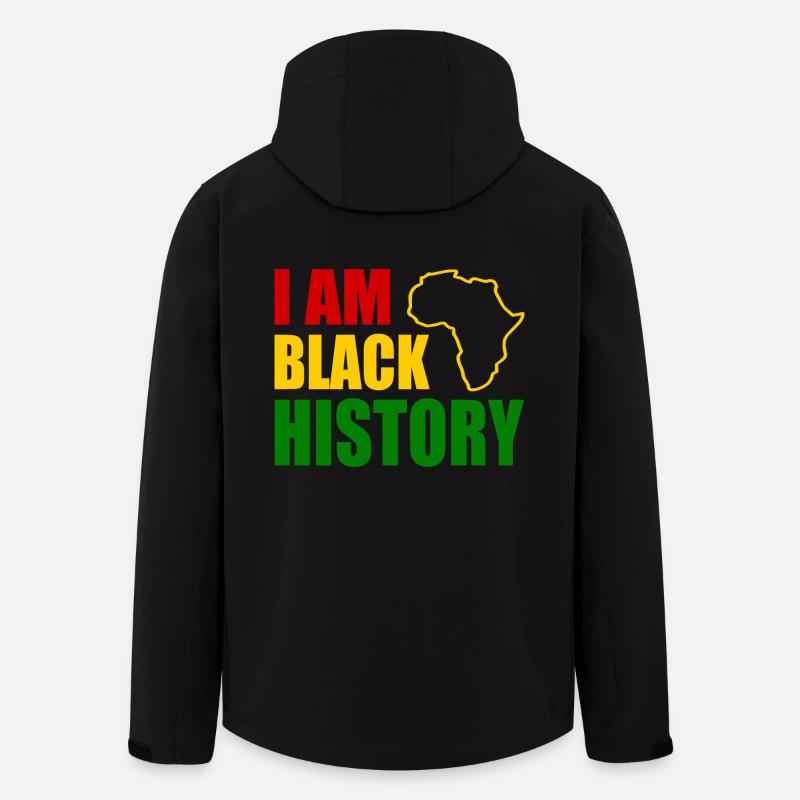 I am black history - Veste softshell homme en polyester recyclé Stanley/Stella - noir
