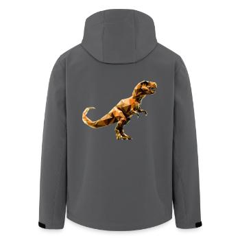 Dinosaure Tyrannosaurus Polygon T-Rex - Veste softshell homme en polyester recyclé Stanley/Stella - charbon - Dos - AI Model Male 185 light (185cm)