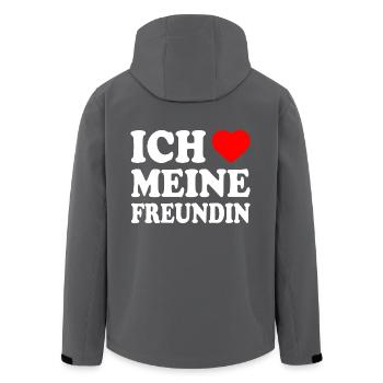 Ich liebe meine freundin - Recycelte Männer Softshell-Jacke von Stanley/Stella - Schwarz - Hinten - AI Model Male 185 light (185cm)