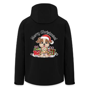 Chien Noël Noël Chapeau Joyeux Noël - Veste softshell homme en polyester recyclé Stanley/Stella - noir - Dos - AI Model Male 185 light (185cm)