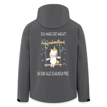 Lustiges Schaukel-Einhorn - Recycelte Männer Softshell-Jacke von Stanley/Stella - Schwarz - Hinten - AI Model Male 185 light (185cm)