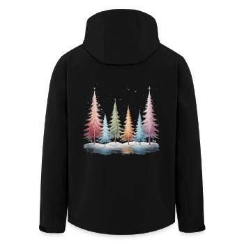 Winter Bäume Tannenbaum Frost Schnee Eis Baum See - Recycelte Männer Softshell-Jacke von Stanley/Stella - Schwarz - Hinten - AI Model Male 185 light (185cm)