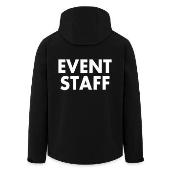 Event staff - Men’s Recycled Softshell Jacket by Stanley/Stella - black - Back - AI Model Male 185 light (185cm)