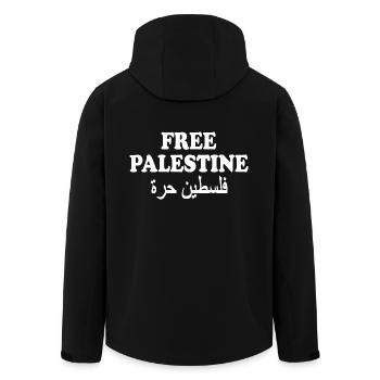 Free palestine - Veste softshell homme en polyester recyclé Stanley/Stella - noir - Dos - AI Model Male 185 light (185cm)