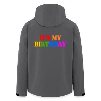 Its my birthday - Recycelte Männer Softshell-Jacke von Stanley/Stella - Schwarz - Hinten - AI Model Male 185 light (185cm)