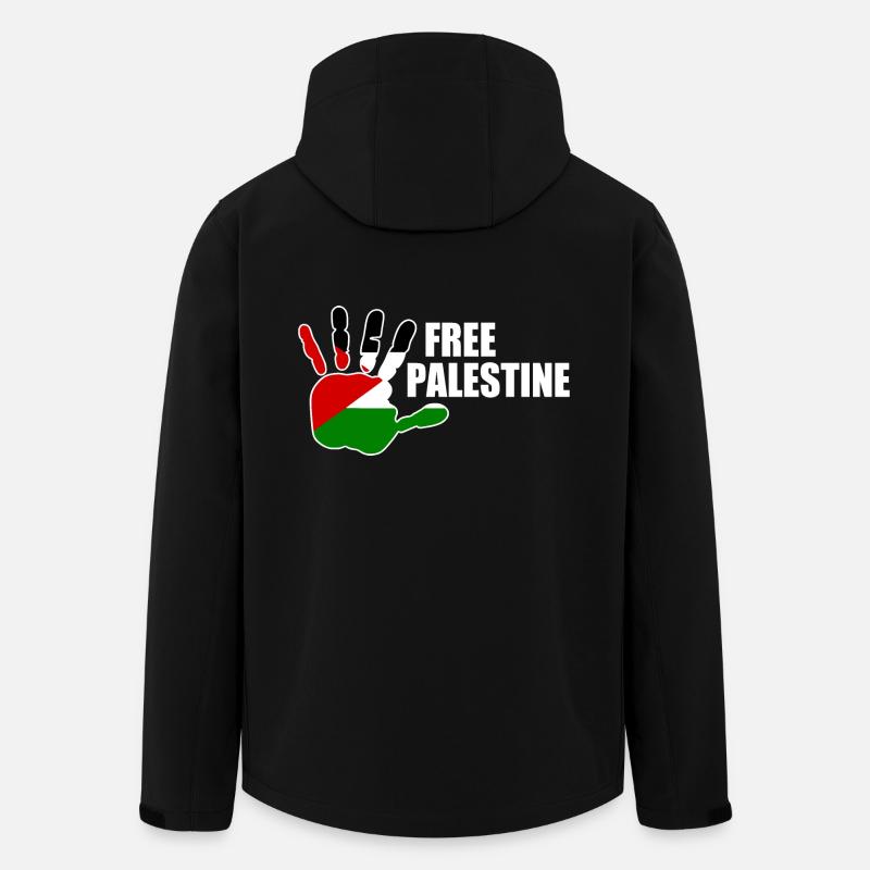 Free palestine - Veste softshell homme en polyester recyclé Stanley/Stella - noir