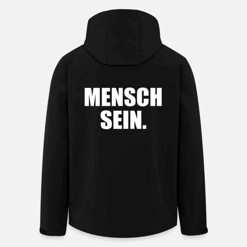 Mensch sein - Recycelte Männer Softshell-Jacke von Stanley/Stella - Schwarz