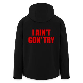 i ain't gon' try - Recycelte Männer Softshell-Jacke von Stanley/Stella - Schwarz - Hinten - AI Model Male 185 light (185cm)