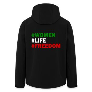 Women life freedom - Recycelte Männer Softshell-Jacke von Stanley/Stella - Schwarz - Hinten - AI Model Male 185 light (185cm)