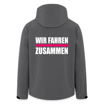Wir fahren zusammen - Recycelte Männer Softshell-Jacke von Stanley/Stella - Anthrazit - Hinten - AI Model Male 185 light (185cm)