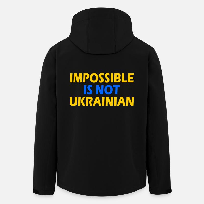impossible is not ukrainian - ukraine - Veste softshell homme en polyester recyclé Stanley/Stella - noir