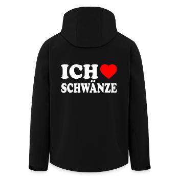 Ich liebe schwänze - Recycelte Männer Softshell-Jacke von Stanley/Stella - Schwarz - Hinten - AI Model Male 185 light (185cm)