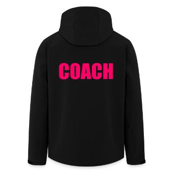 Coach - Men’s Recycled Softshell Jacket by Stanley/Stella - black - Back - AI Model Male 185 light (185cm)